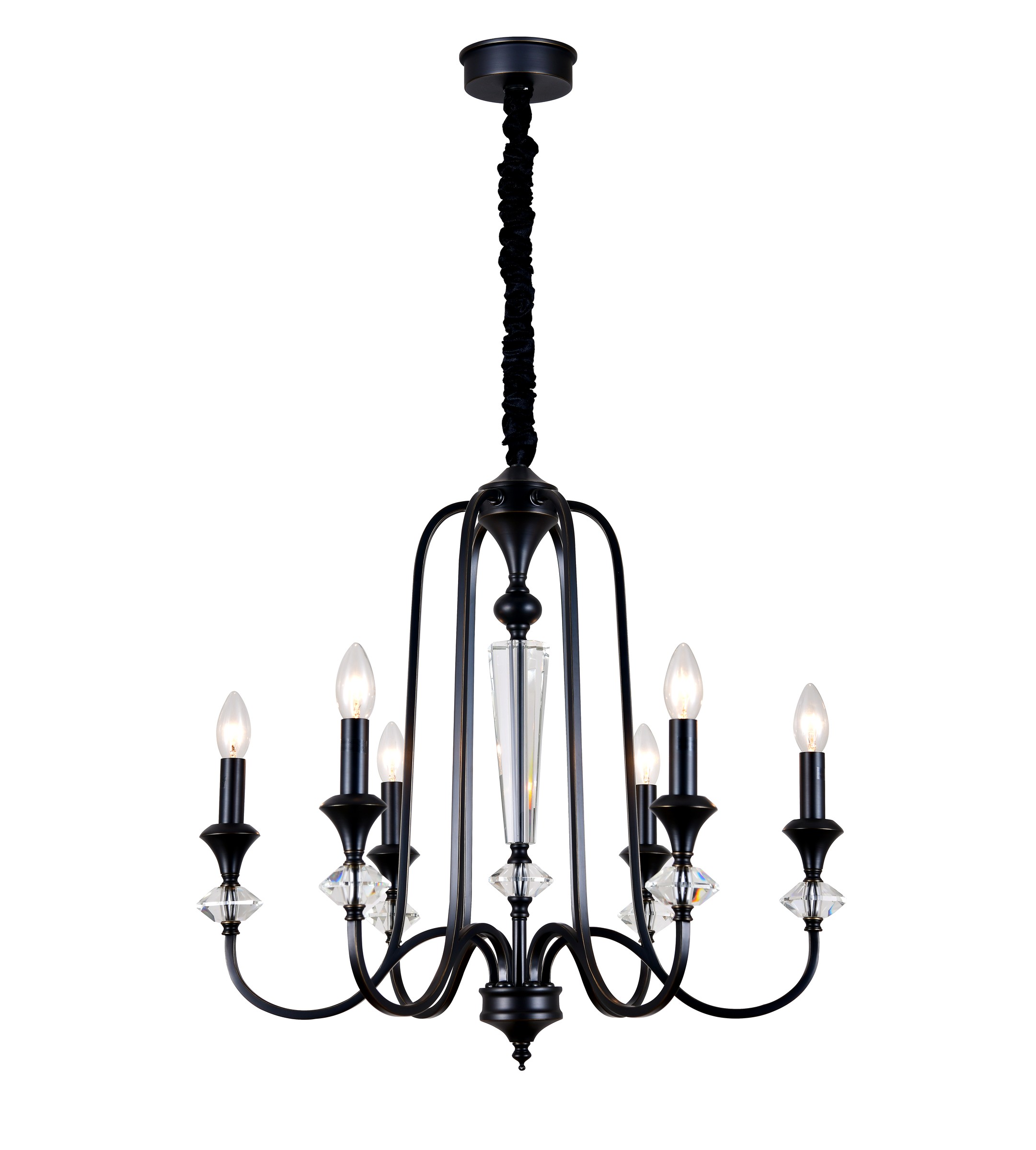 Vintage Black Crystal Chandelier