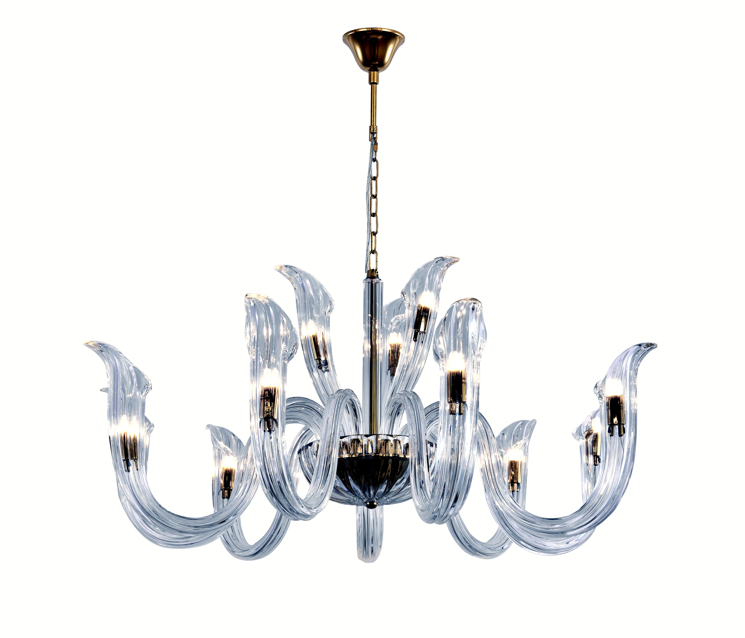 Gold Arc Glass Chandelier