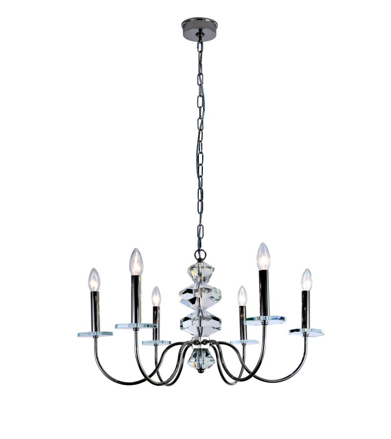 Chrome Candle Crystal Chandelier