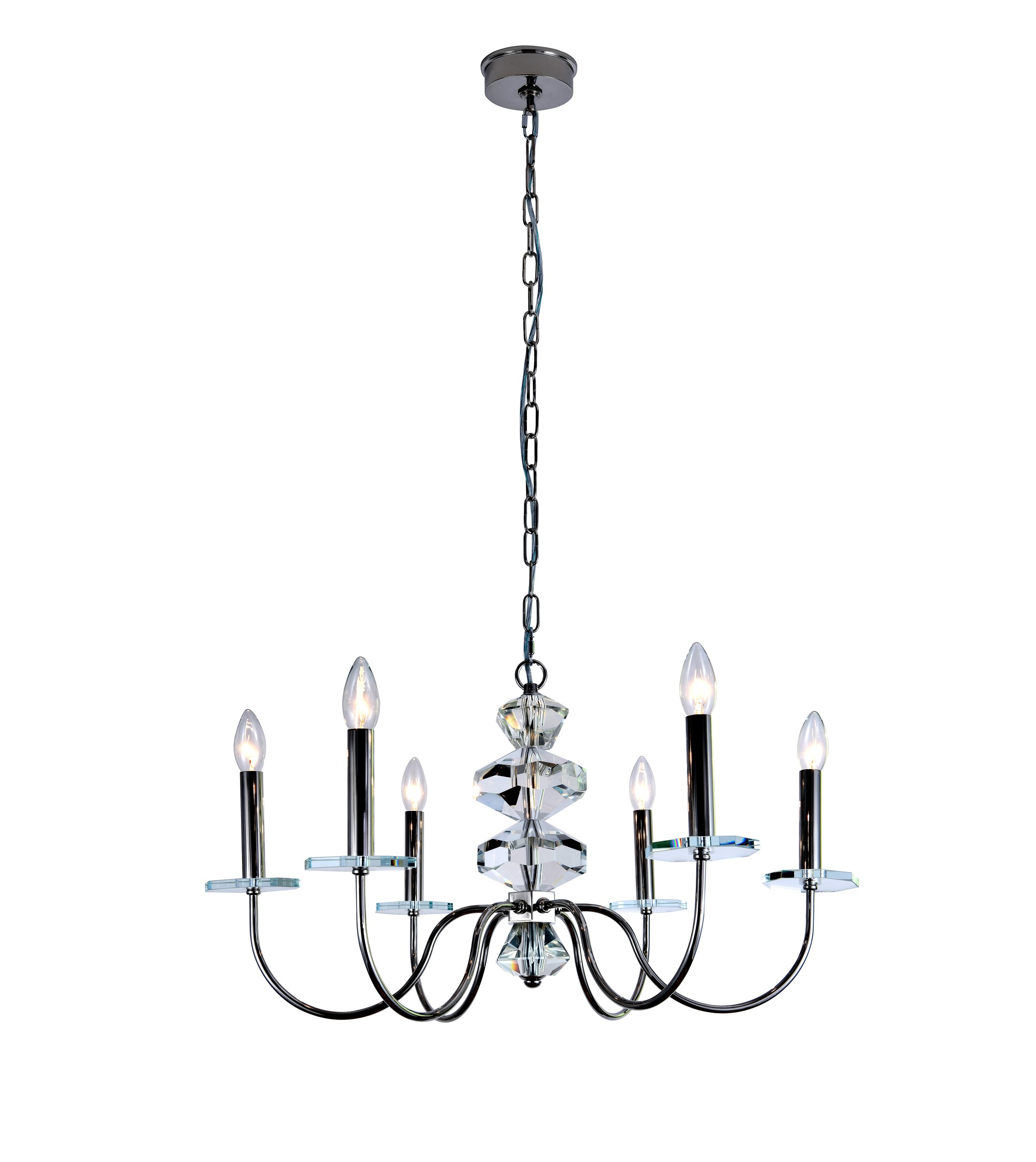 Chrome Candle Crystal Chandelier