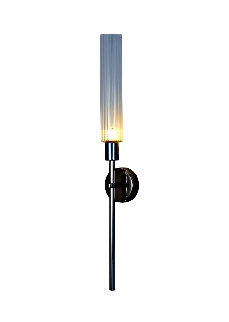 Chrome Cylinder Glass Wall Sconce