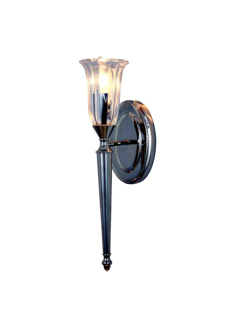 Chrome Flared Glass Wall Sconce