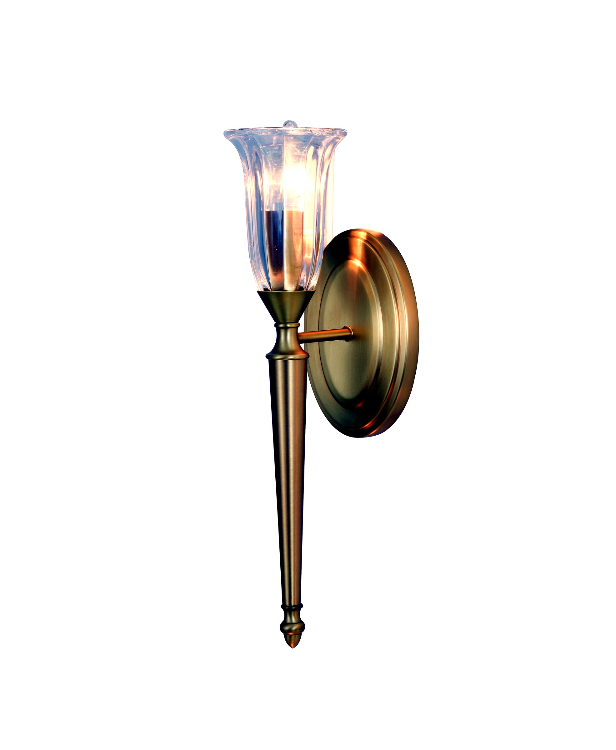 Gold Cone Glass Wall Sconce