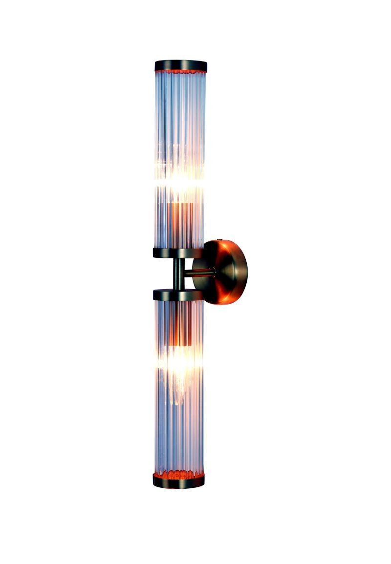 Gold Fluted Glass Wall Sconce