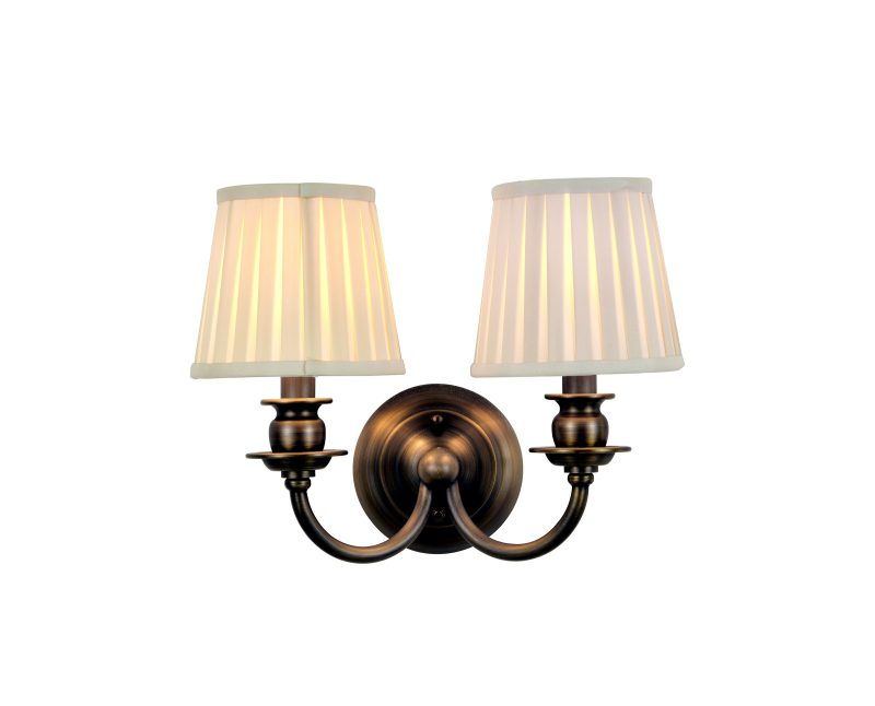 Brass Double Fabric Wall Sconce