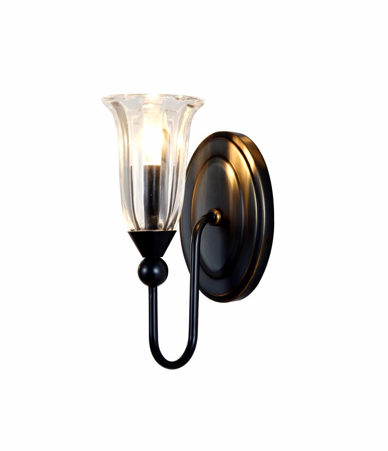 Black Glass Wall Sconce