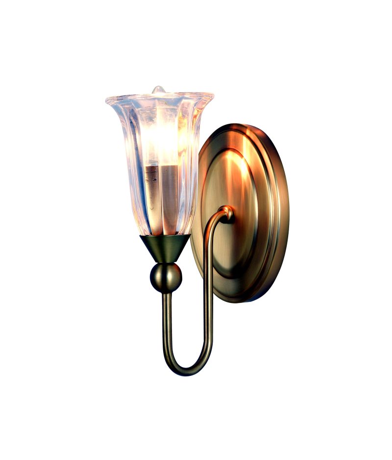 Gold Flared Glass Wall Sconce