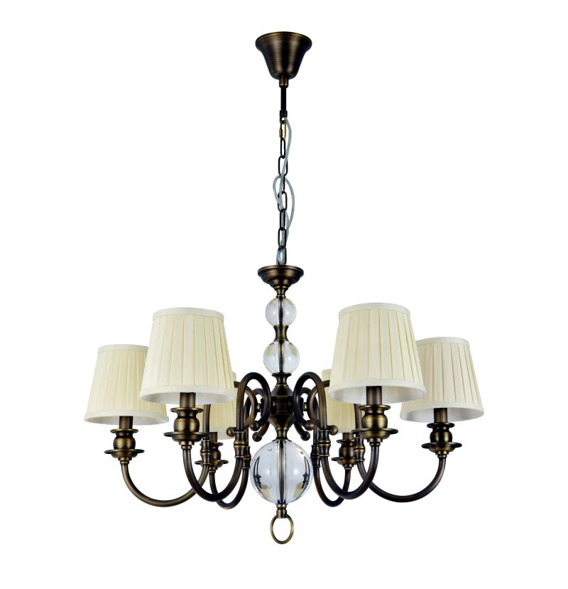 Brass Fabric Crystal Chandelier