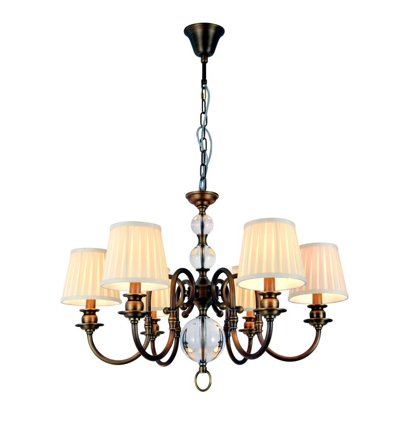 Brass Fabric European Chandelier