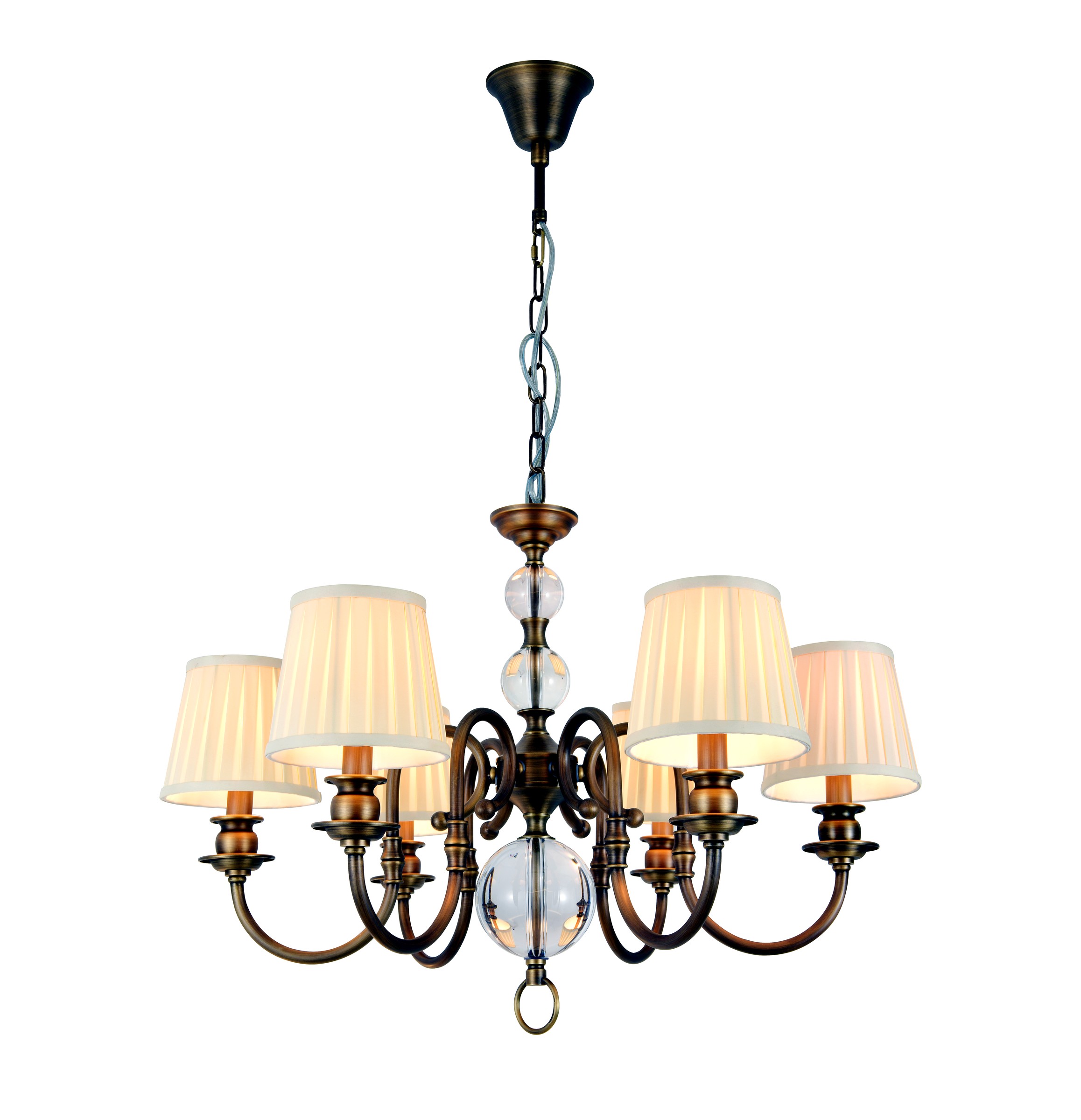 Brass Fabric European Chandelier
