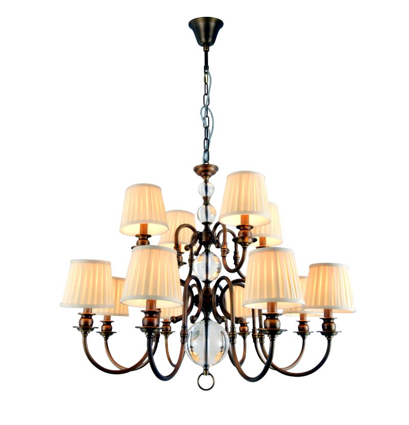 Bronze Multi-Tier Fabric Chandelier