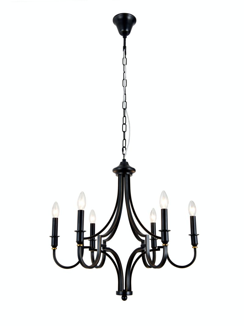 Black Iron Candle Chandelier