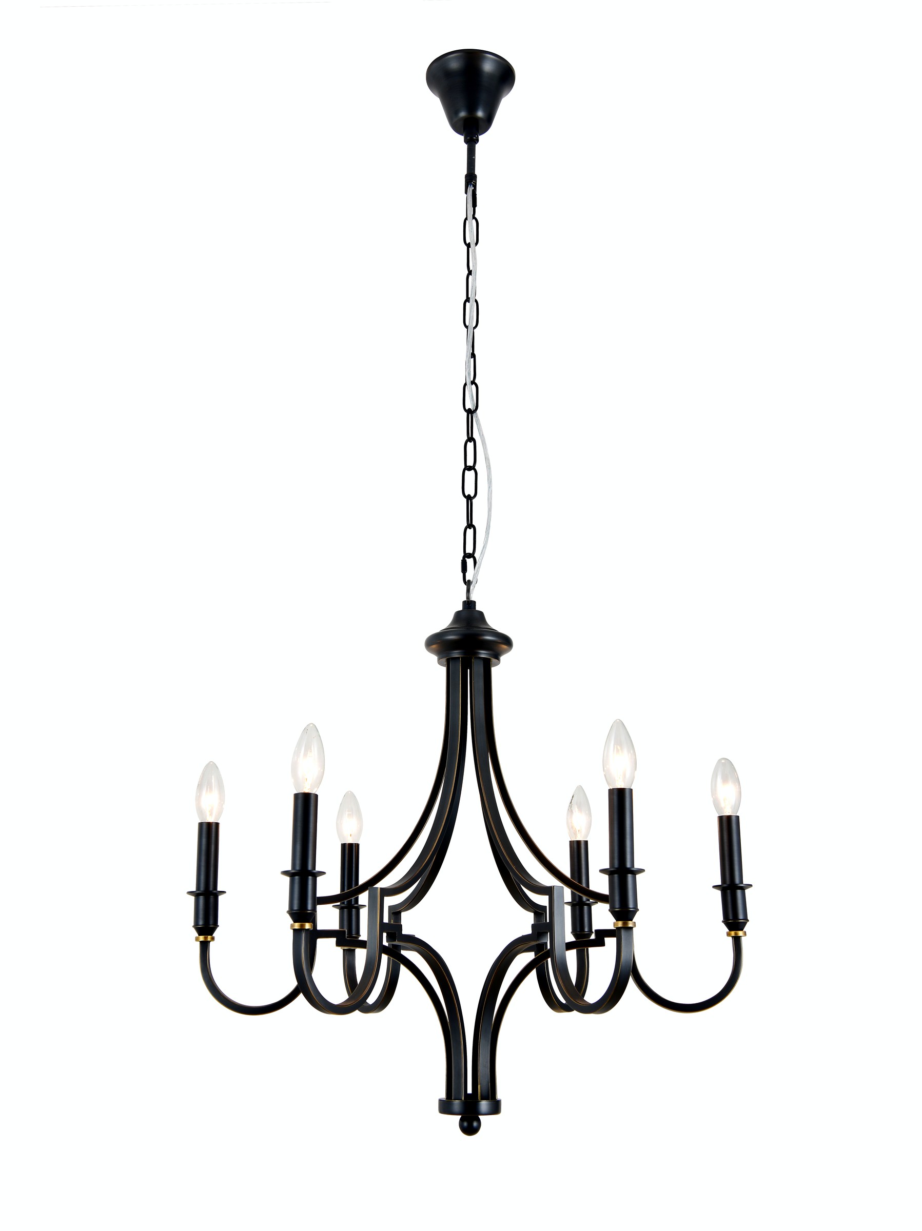 Black Iron Candle Chandelier