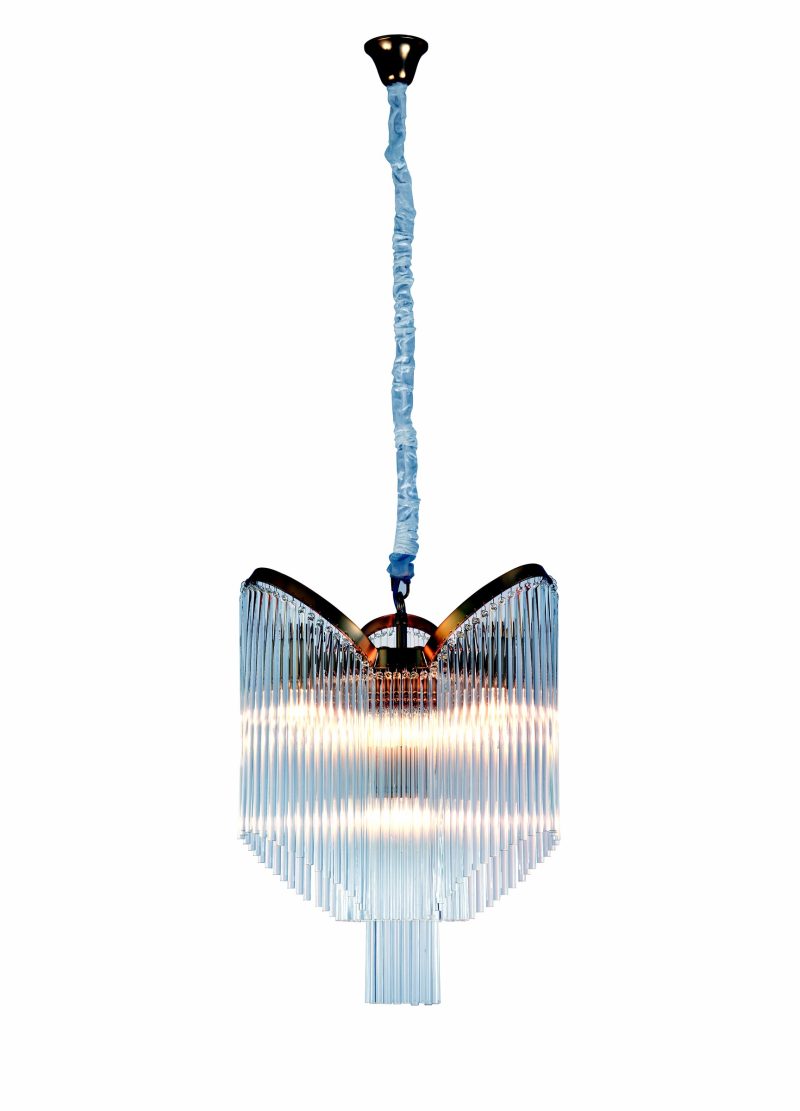 Gold Crystal Arc Chandelier