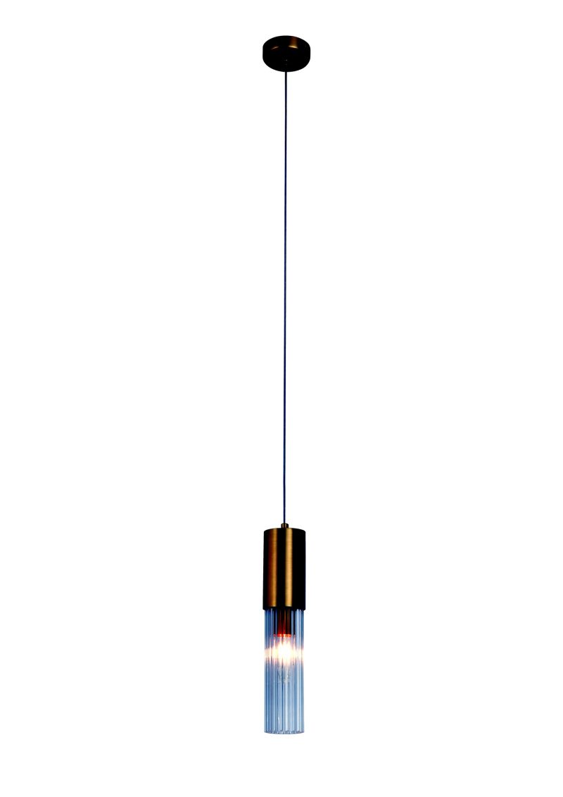 Gold Fluted Glass Pendant