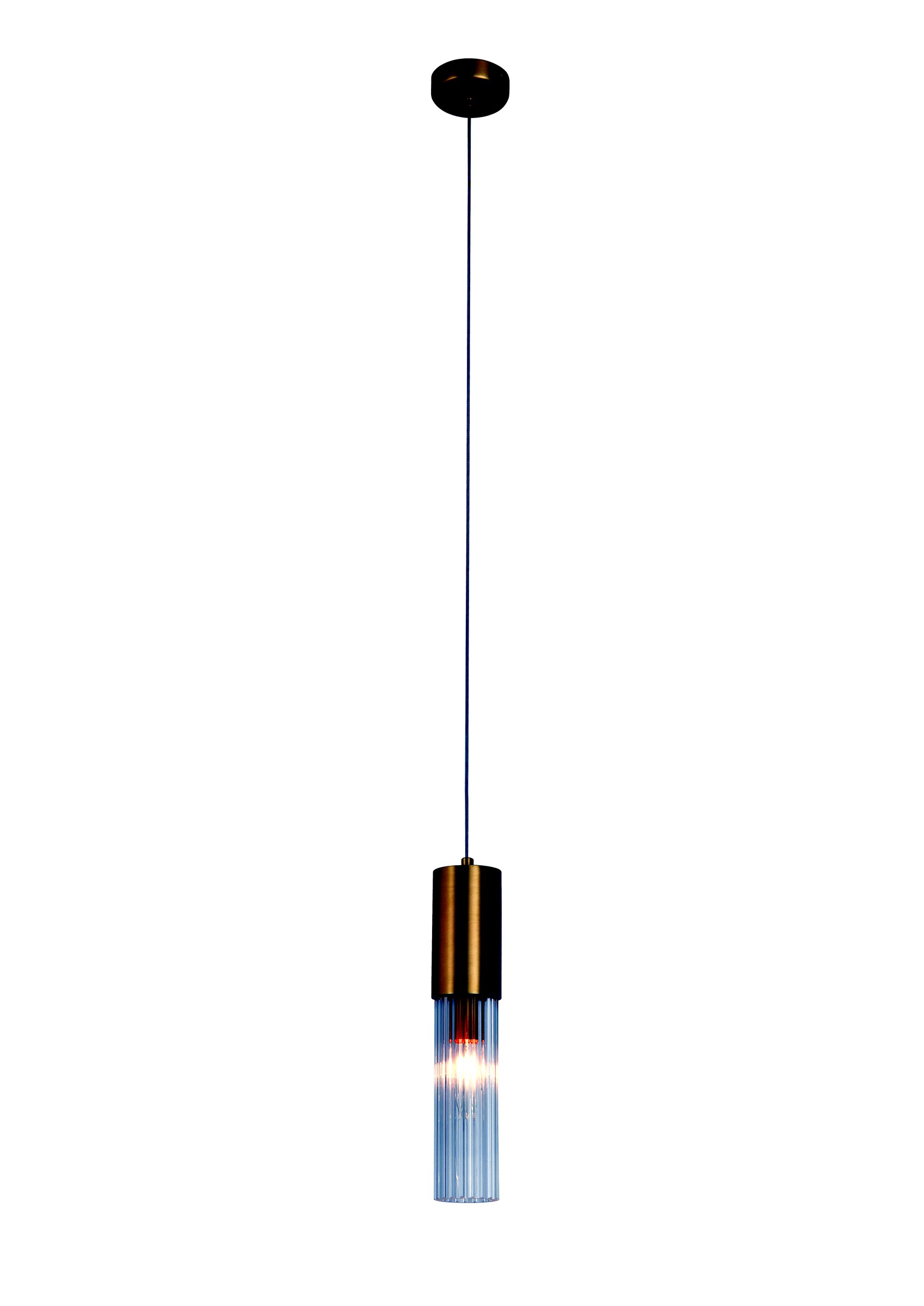 Gold Fluted Glass Pendant