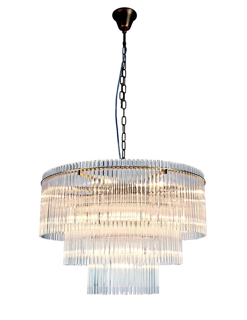 3-Tier Crystal Ring Chandelier