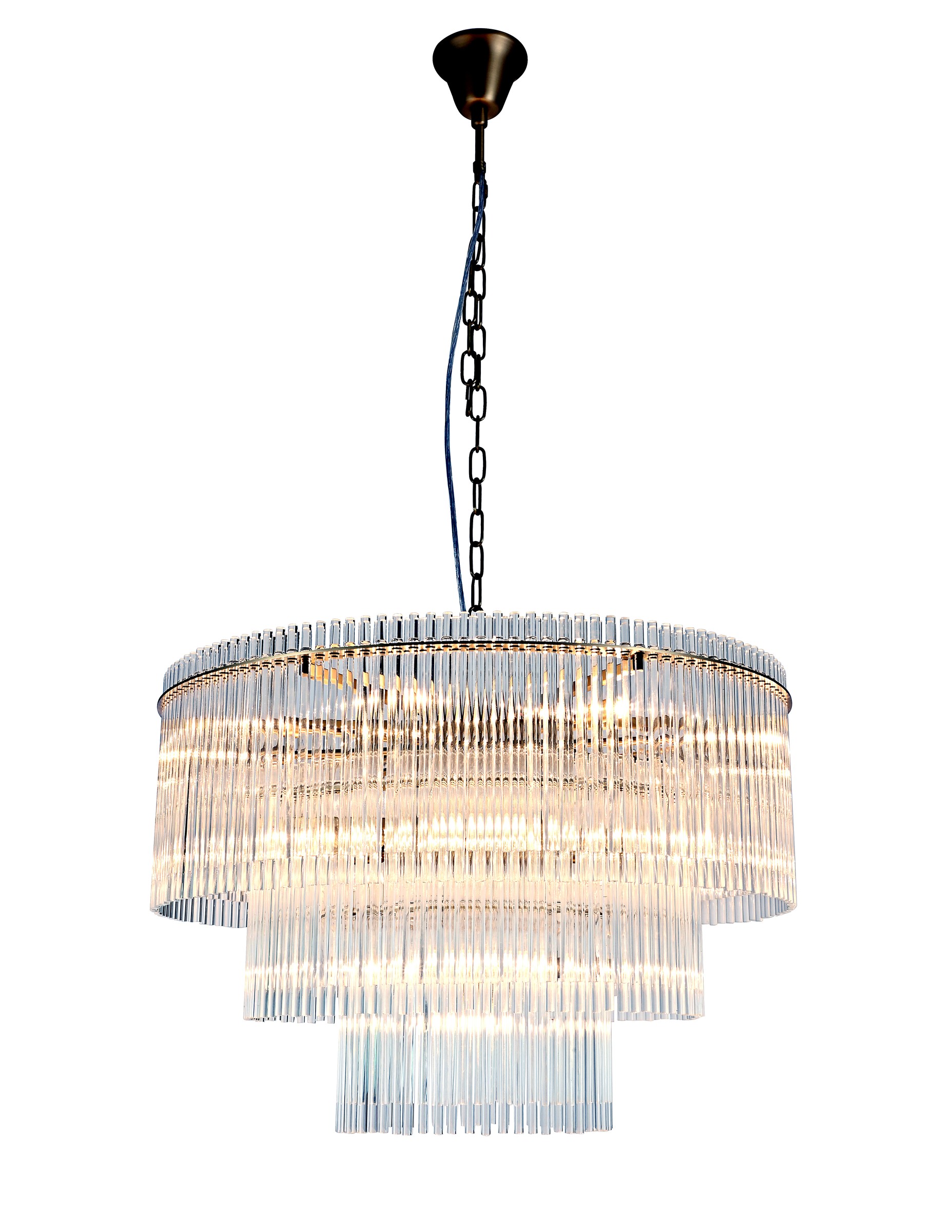 3-Tier Crystal Ring Chandelier