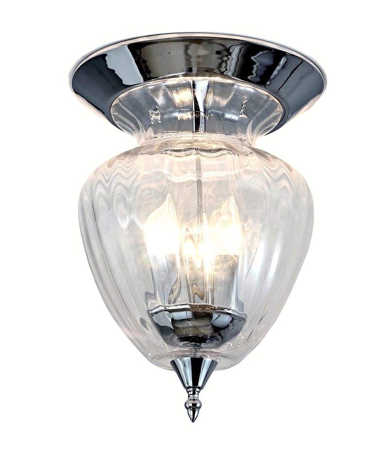 Silver Faceted Ceiling Light