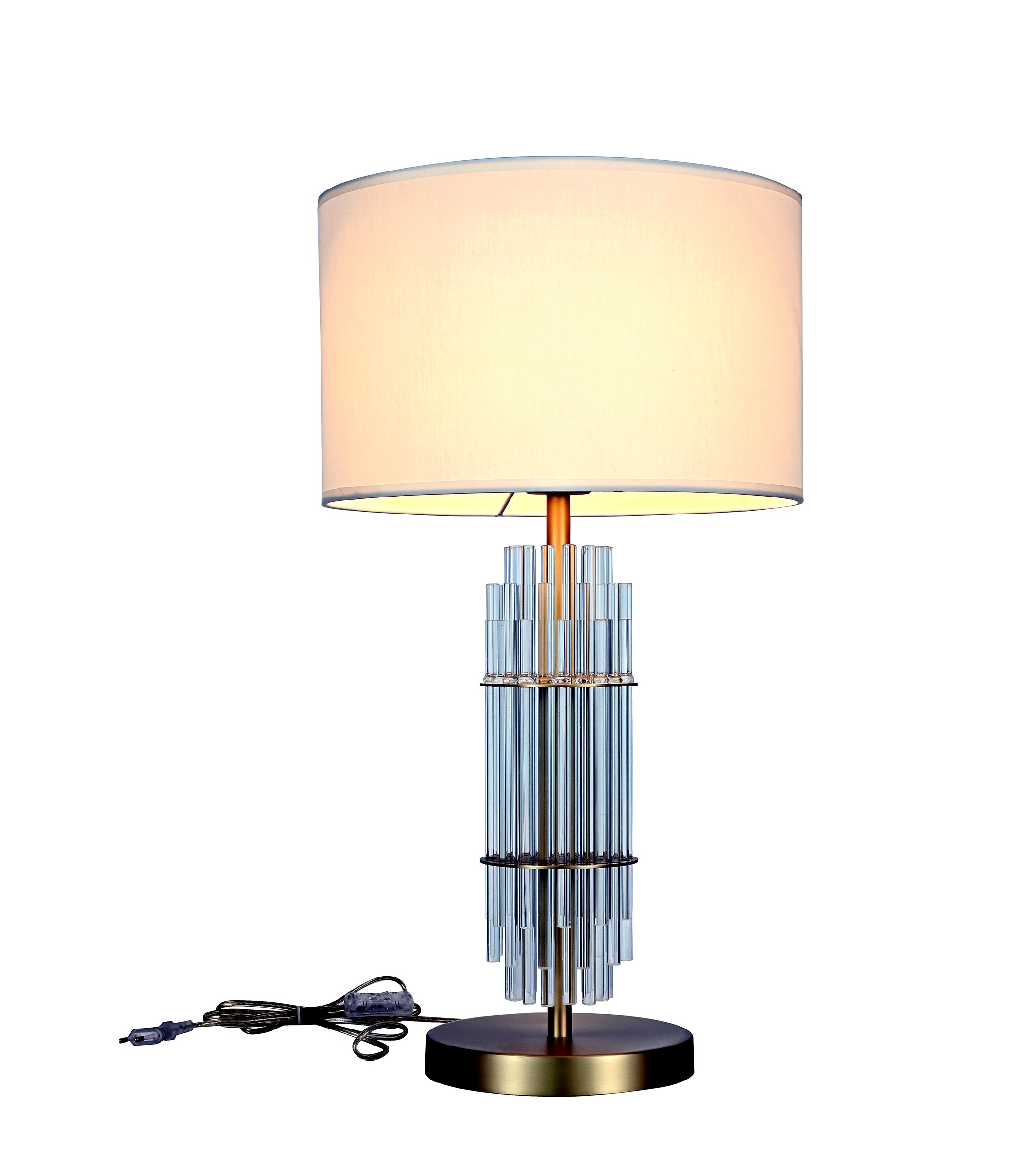 Cream Crystal Column Table Lamp