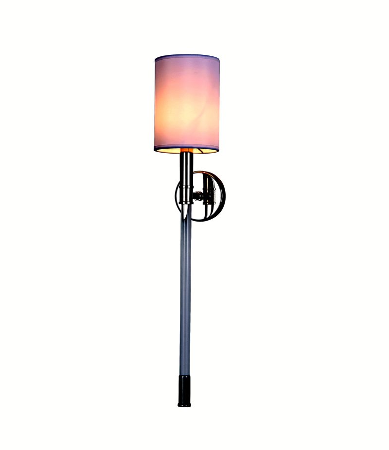 Chrome Cylinder Fabric Wall Sconce