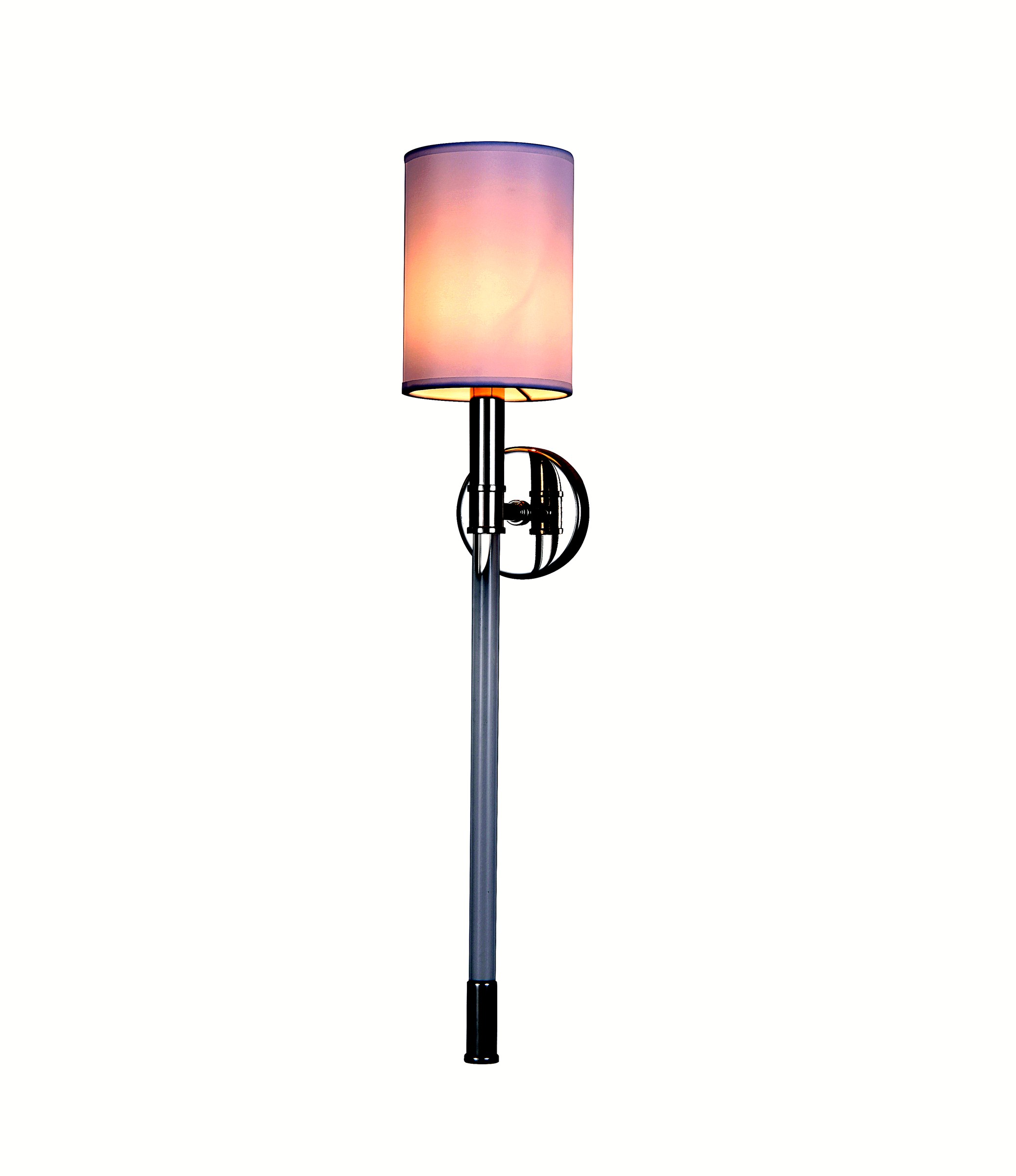 Chrome Cylinder Fabric Wall Sconce