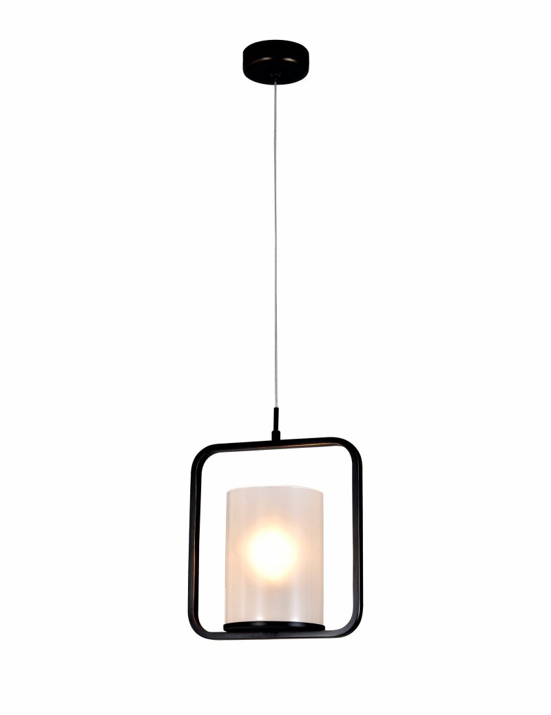 Black Frame Glass Pendant