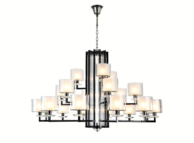 Black Multi-Tier Crystal Chandelier