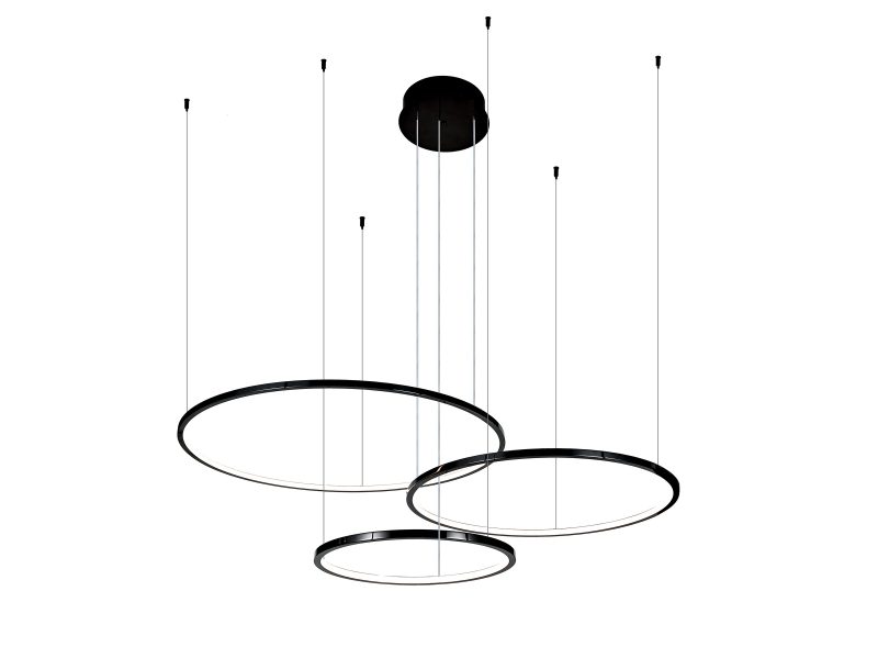 Black 3-Ring Pendant