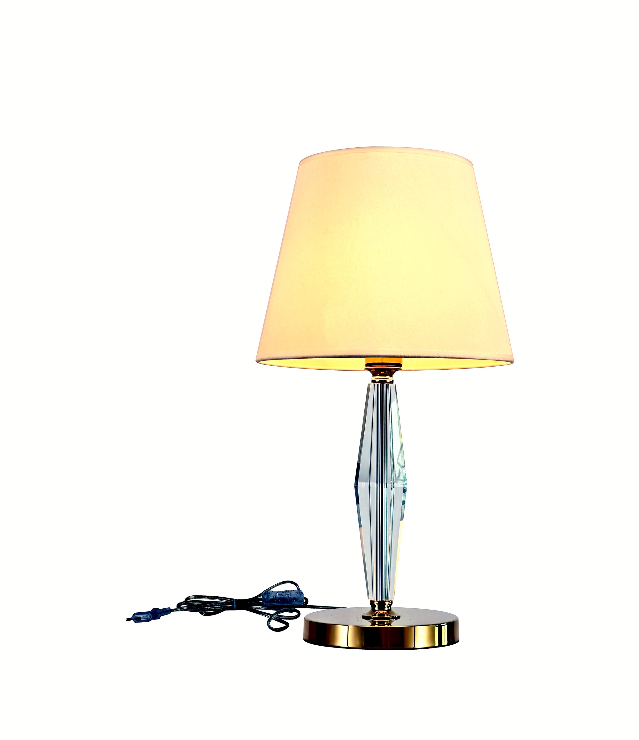 Crystal Cut Table Lamp (White)