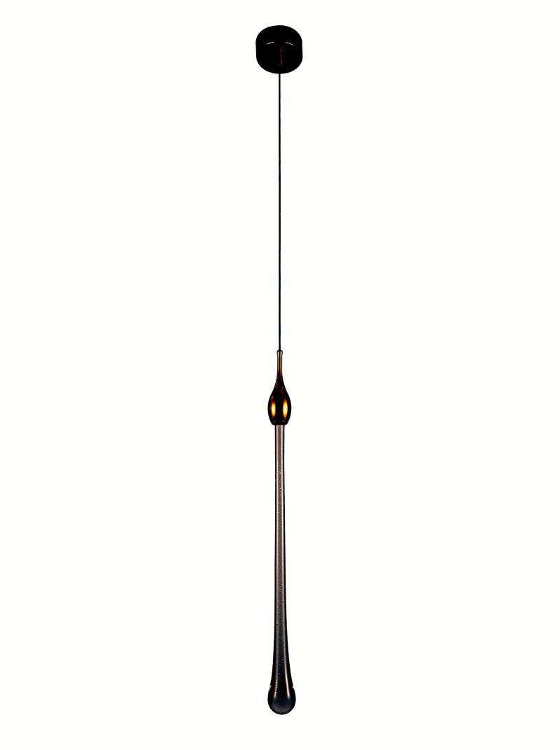 Brass Drop Glass Pendant
