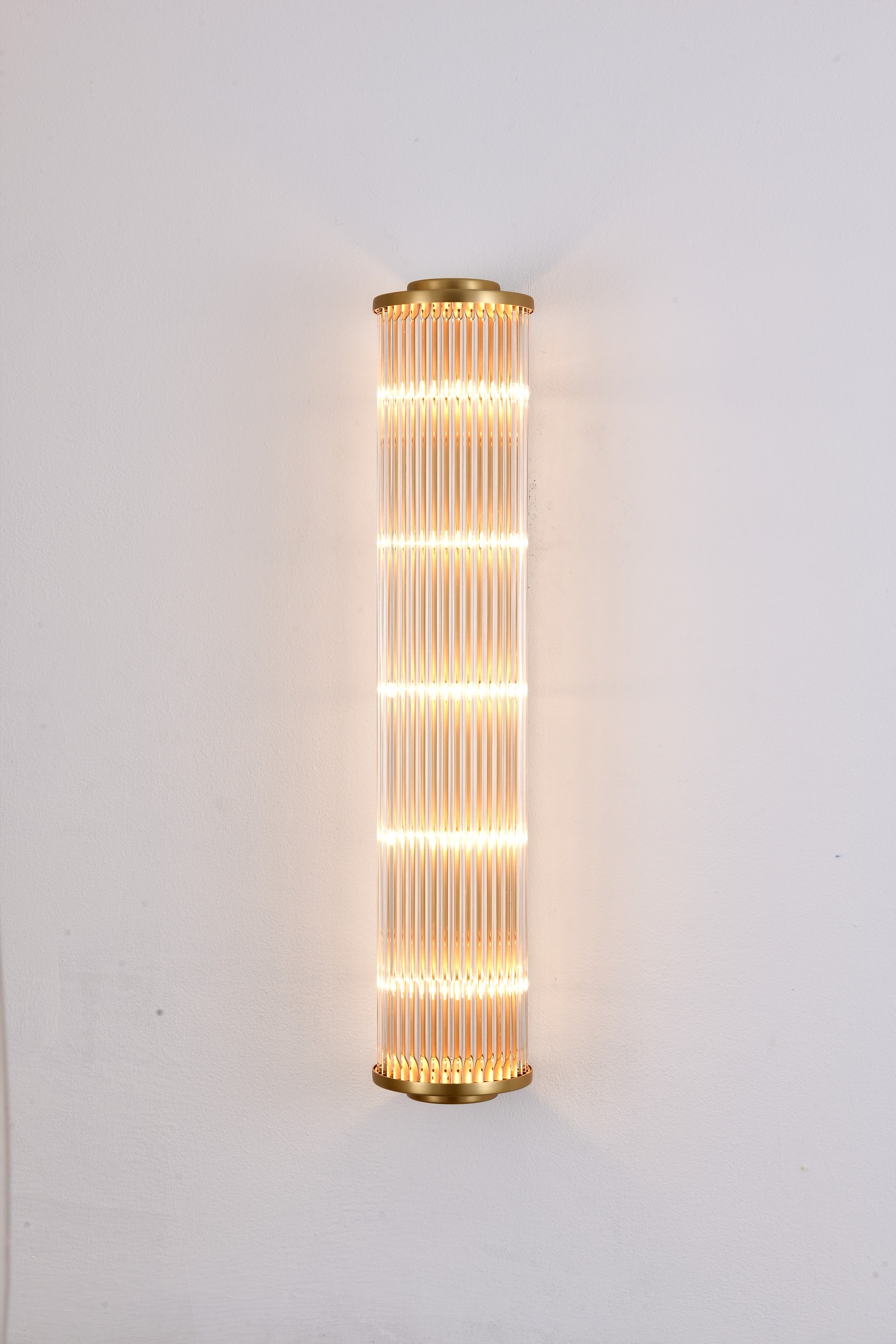 Gold Ribbed LED Wall Light