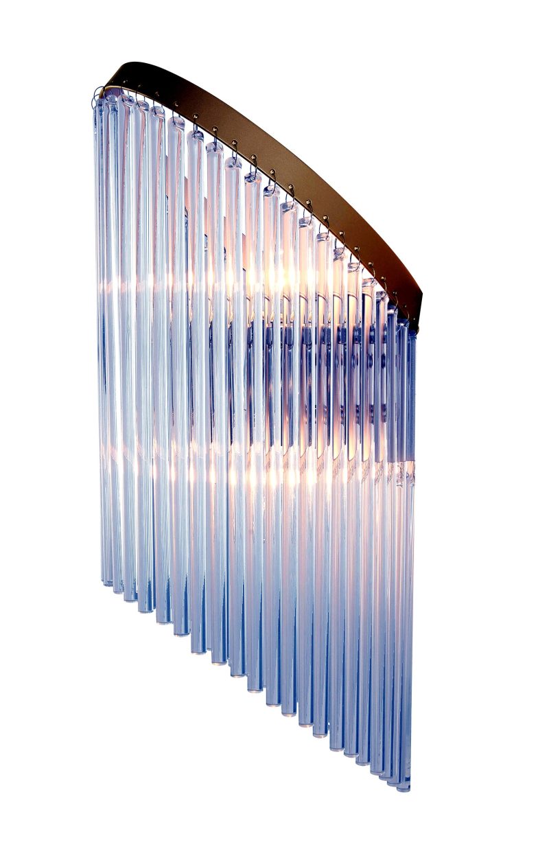 Gold Fan Crystal Wall Sconce